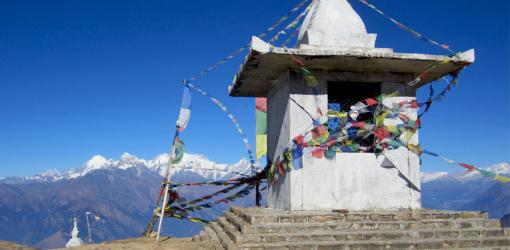Chorten view on Helambu Trek